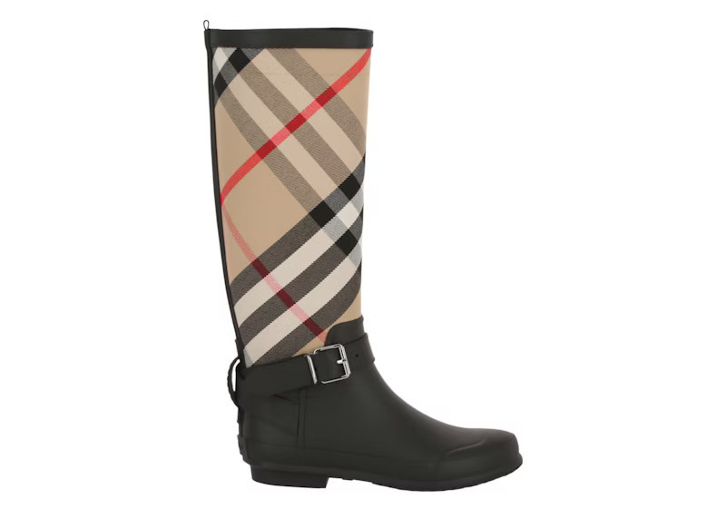 Burberry House Check Rain Boots (Women's) Sneakers in Black/Archive Beige | StockX