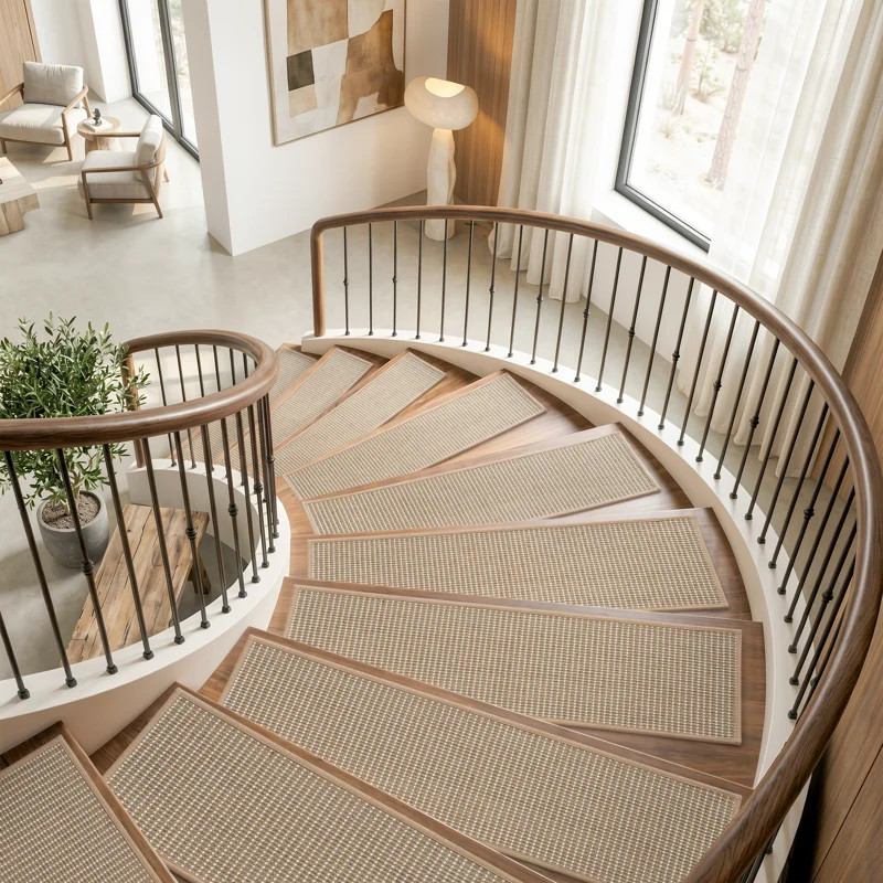 Non-Slip Linen Woven Stair Treads (Set Of 15) | Wayfair North America