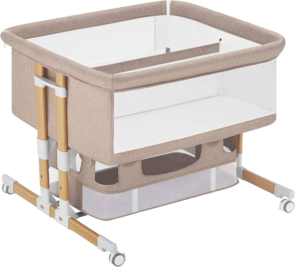 HARPPA 3 in 1 Baby Bassinet Bedside Sleeper, Five-Position Adjustable Bedside Crib with Storage f... | Amazon (US)