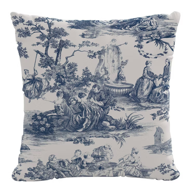 18"x18" Polyester Insert in Idyllic Days Square Throw Pillow Blue/White - Skyline Furniture | Target