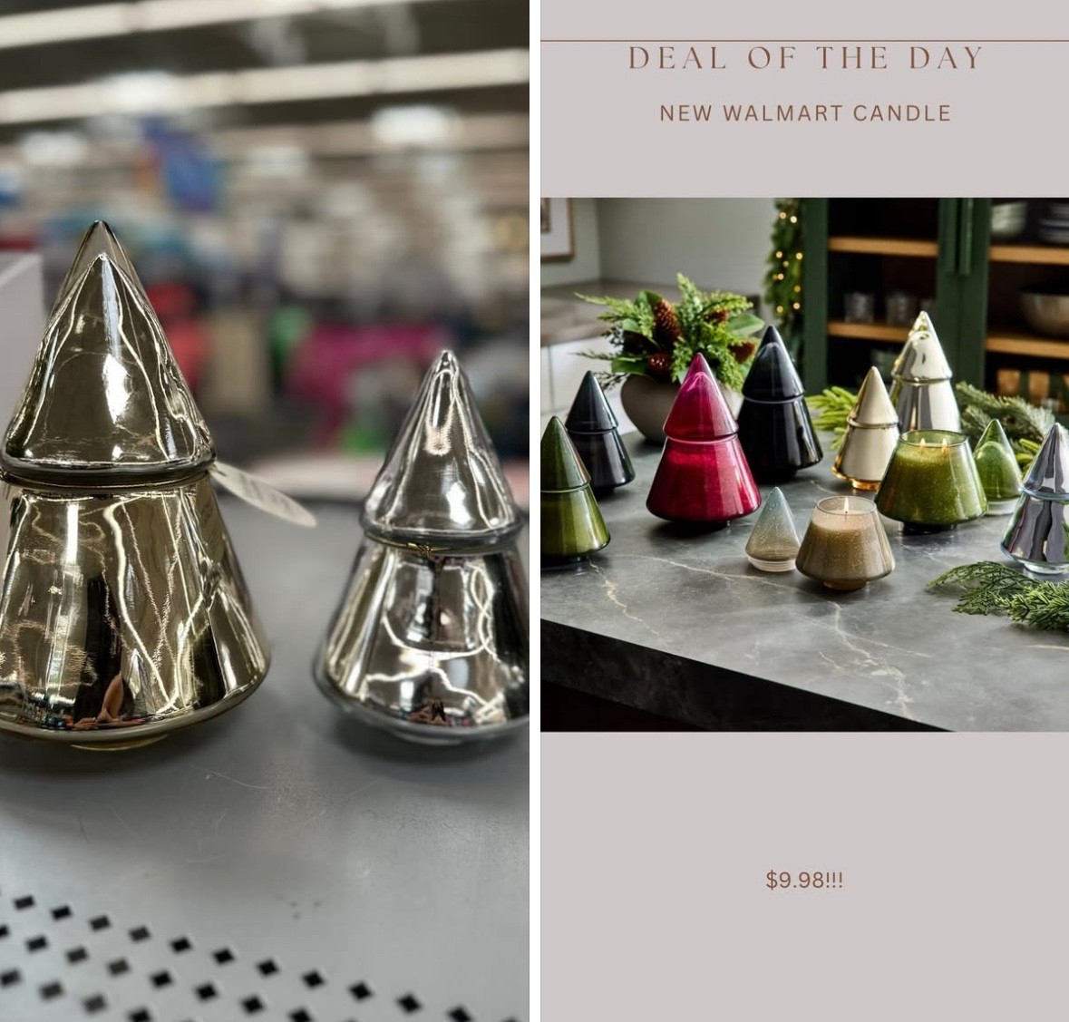 SO CUTE!!!! Brand new Walmart tree candles! 2 size options! Will sellout / go viral 🚨🚨🎄

#LTKSeasonal #LTKHoliday #LTKHome