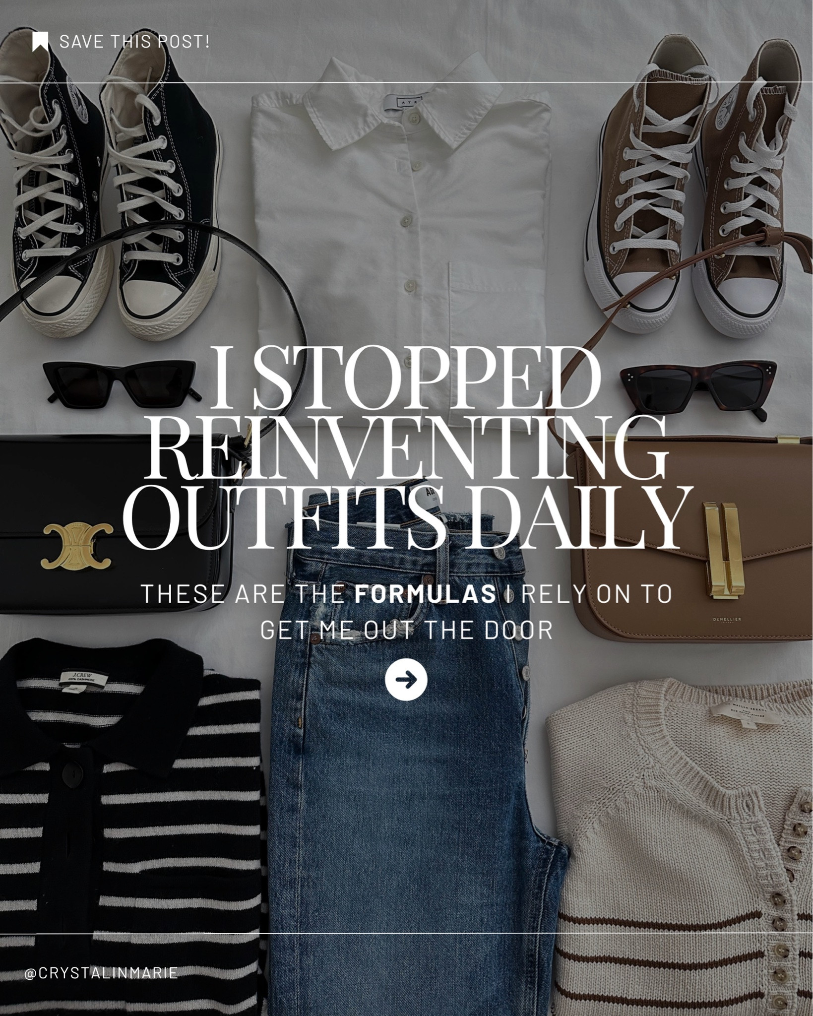 The outfit formulas I rely on to get out the door. They make getting dressed so much easier without sacrificing comfort or style.

Look 1:
AYR tee medium 
Zara jacket xs - mine is old, they just released a new version. 
Pistola cargos petite 26 - this pair runs small 
Amazon socks 
Adidas sneakers 5 
Liffner shoulder bag 
Polo Ralph Lauren hat

Look 2:
Madewell jacket small 
Aritzia tee medium 
Quince pants xs short 
Adidas SL72 sneakers 5 women 
Quince bucket bag 
YSL sunglasses

Look 3:
Quince cardigan xs 
Everlane tank xs 
Aritzia skirt xs 
Loeffler Randall ballet flats 5

Look 4:
Gap sweater petite small 
Everlane tee medium 
Barbour jacket size 8 
Agolde mid rise 90’s 24 - took my smaller size and fit like a high rise. 
Vince Tristan loafers 5 
Madewell tote - sold out so linked the shoulder option in the same color 
Celine sunglasses 
Electric Picks earrings

Look 5:
Everlane box cut tee medium
Donni boxers medium. I like the oversized fit. Also washed and dried. 
Gap sweater petite small 
Tony Bianco loafers 5 
Quince bucket bag 
Quince earrings 
Polo Ralph Lauren hat 
Dorsey James necklace 15"

#LTKmomlife #LTKPetite #LTKOver40