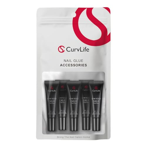 CurvLife Nail Tips Semi Solid Nail Glue 2g (5pcs) - Super Strong, Soft Glue Gel Quick Drying Adhesive for Press On Nails, No UV Light Needed | Amazon (US)