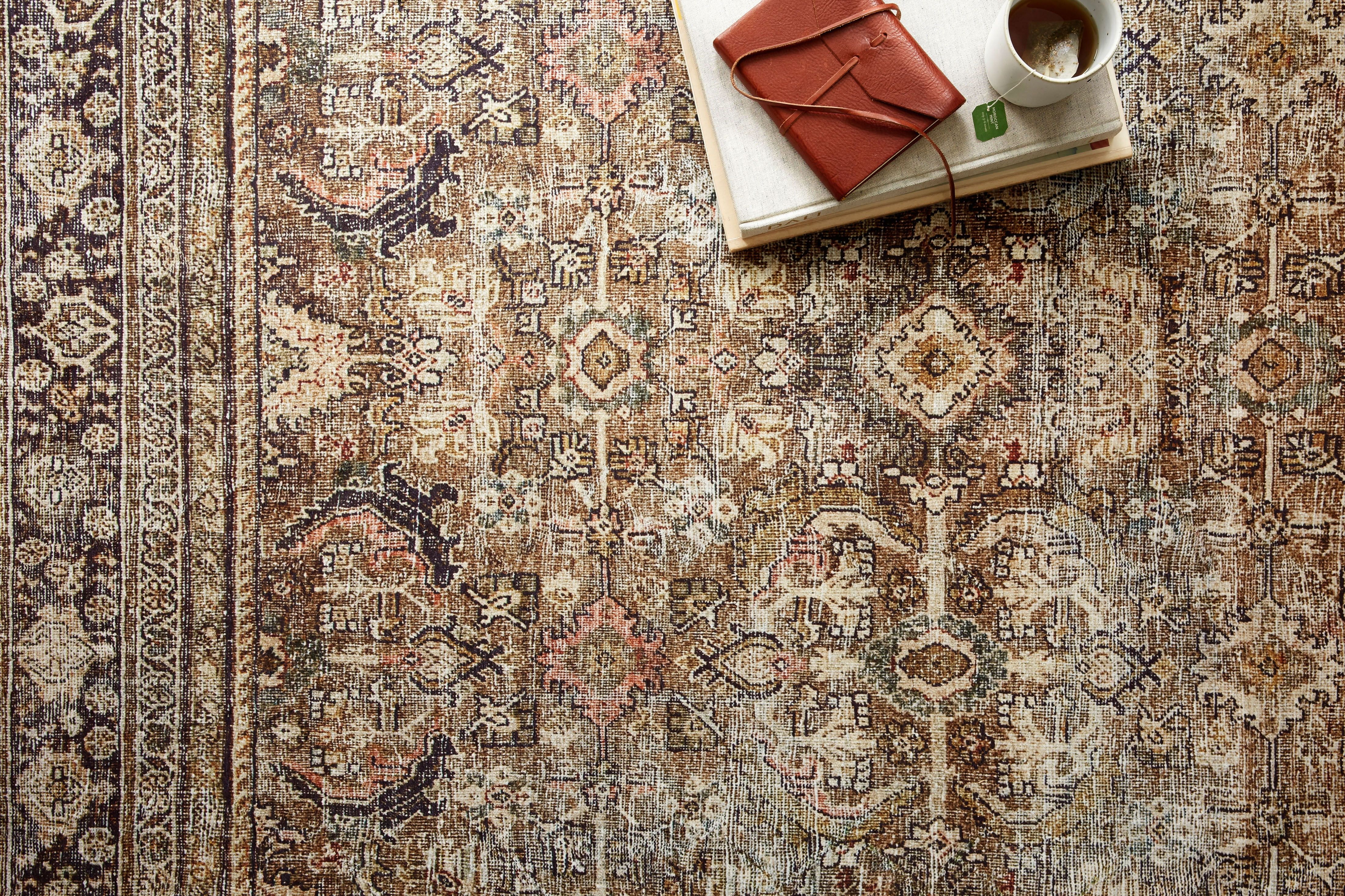 Loloi II Layla Printed Oriental Distressed Olive / Charcoal 7'-6" x 9'-6" Area Rug | Walmart (US)