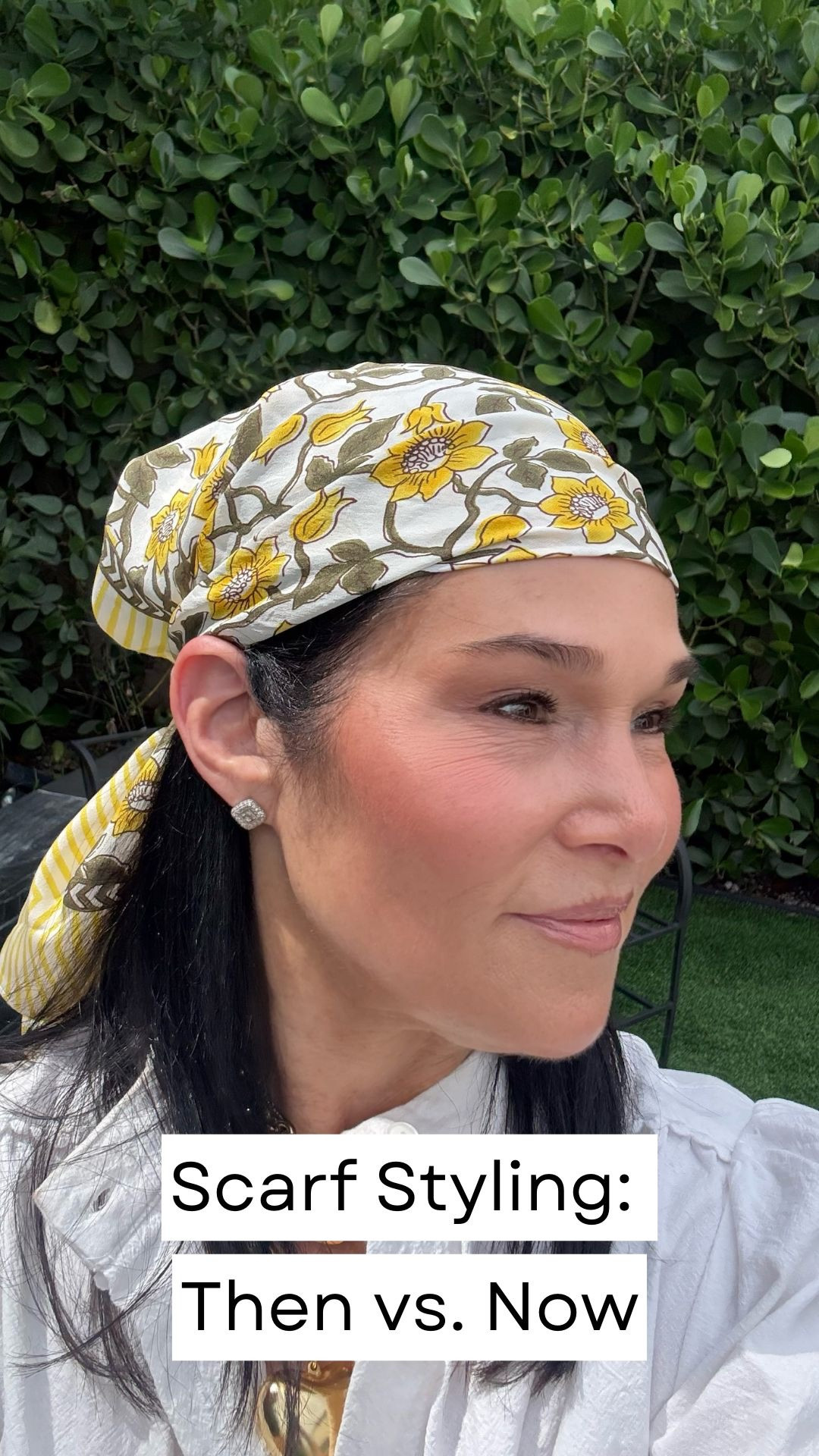 One of my favorite summer style hacks? A scarf.

Whether you’re on vacation, heading to the beach, dealing with humidity, or just having a less-than-great hair day, this simple trick instantly elevates your look.

All you do is fold your favorite scarf into a triangle, flip it over, place it on your forehead at whatever height feels comfortable, and tie it in the back.

That’s it!

It’s such an easy alternative to a baseball cap and adds a little personality and style to any outfit. Plus, it’s perfect for travel because it takes up virtually no room in your suitcase.

Simple, chic, and practical—three of my favorite things.

Would you wear a scarf this way?

Summer style hack • Scarf styling • Head scarf tutorial • Vacation style • Beach style • Resort wear • Summer accessories • Easy summer outfit • Travel style • Vacation outfit ideas • Humidity hair hacks • Bad hair day solutions • Over 50 fashion • Over 60 fashion • Ageless style • Summer fashion tips • Chic summer style • Women’s fashion • Elevated casual style • Summer wardrobe essentials