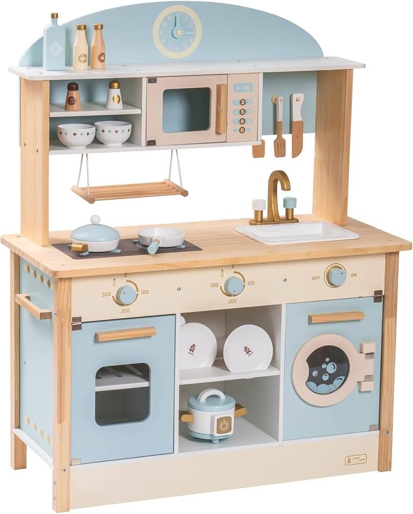 ROBUD Wooden Play Kitchen Set for Kids Toddlers, Toy Kitchen Gift for Boys Girls, Age 3+ | Amazon (US)