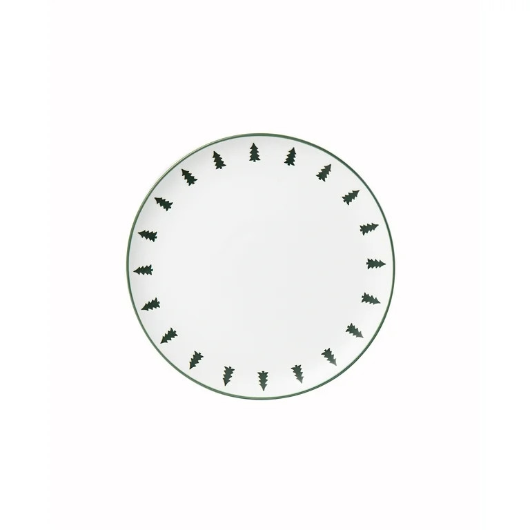 Holiday Time 12 Piece Ceramic Dinnerware Set in Trees Pattern | Walmart (US)