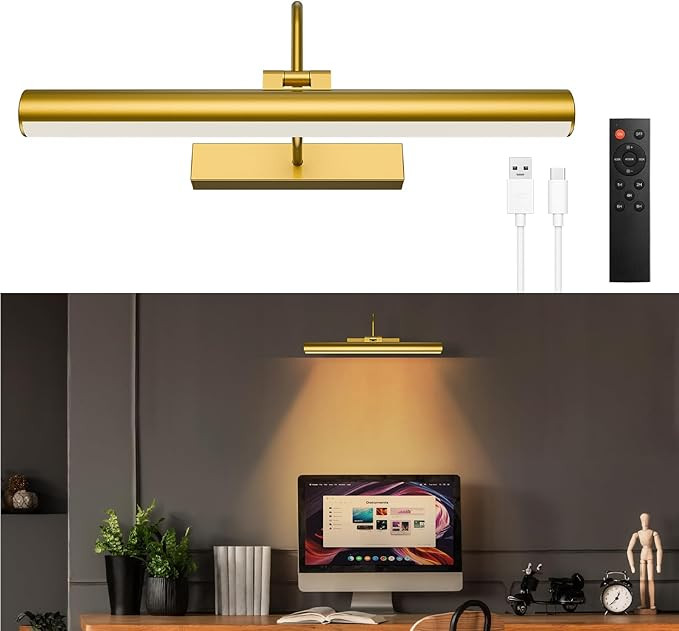 13'' Picture Light for Wall, 5200 mAh Battery Operated Picture Light with Remote & Timer for Wall... | Amazon (US)