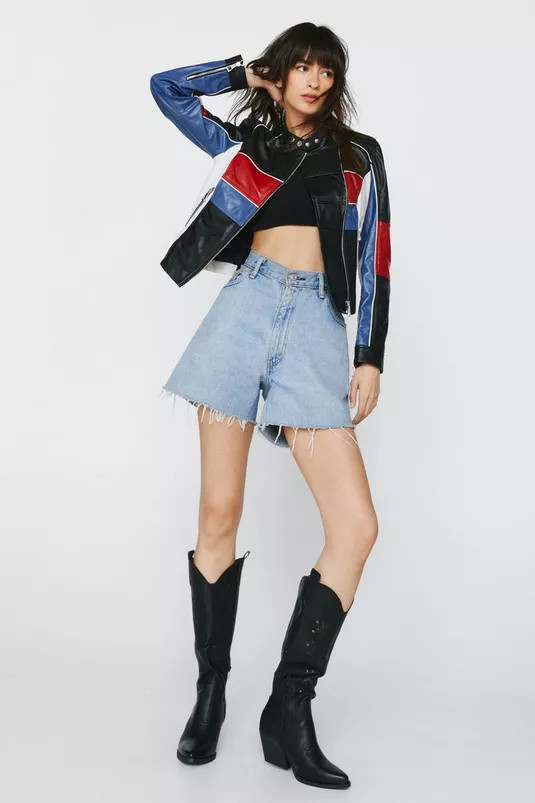 Faux Leather Burnished Knee High Cowboy Boots | Nasty Gal UK (+IE)