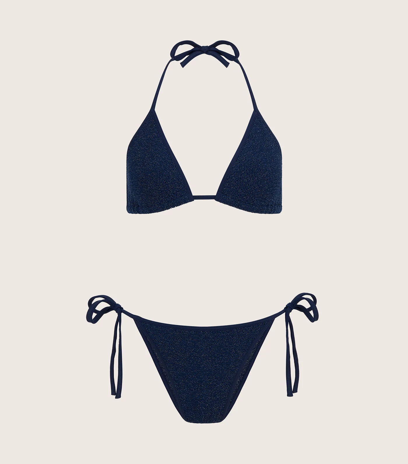 Gina Lurex Bikini - Navy/Silver | HUNZA G