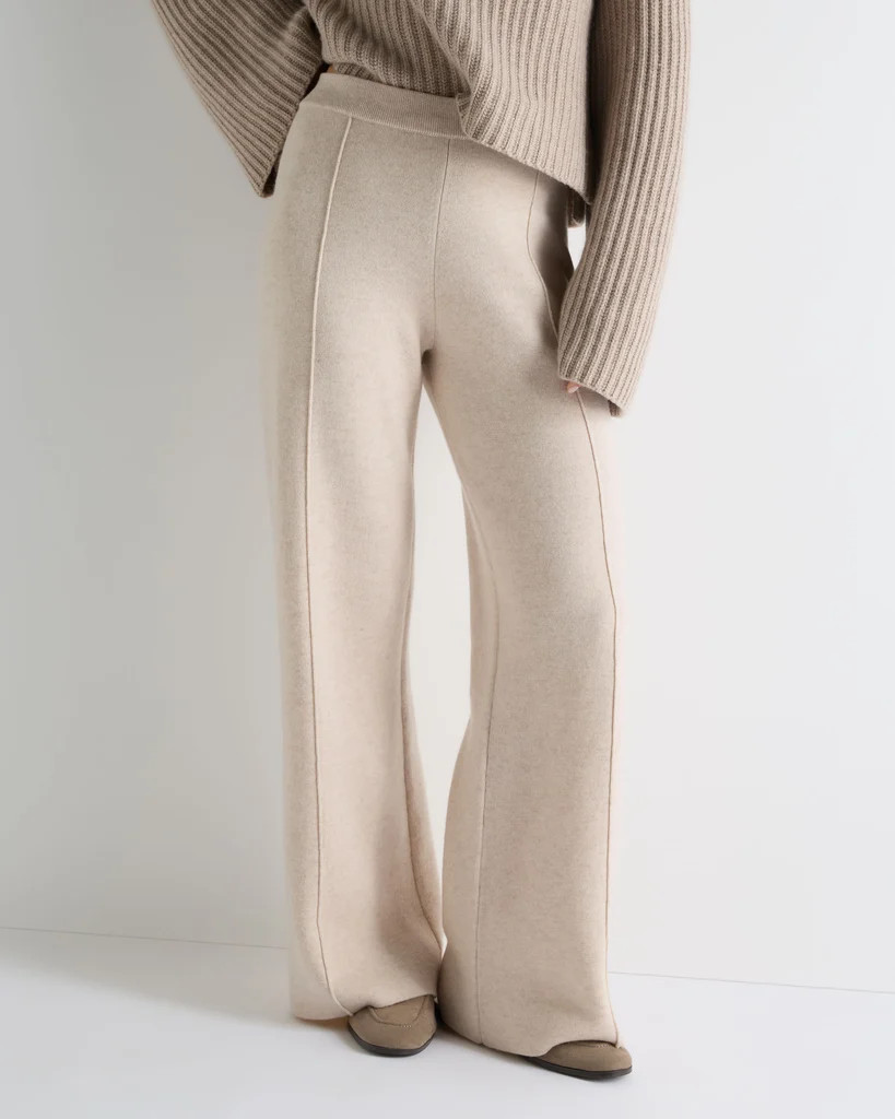 Women's Double Face Trousers Ecru White | N.Peal