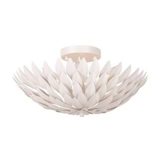 Broche 16 in 4-Light Matte White Flush Mount | The Home Depot