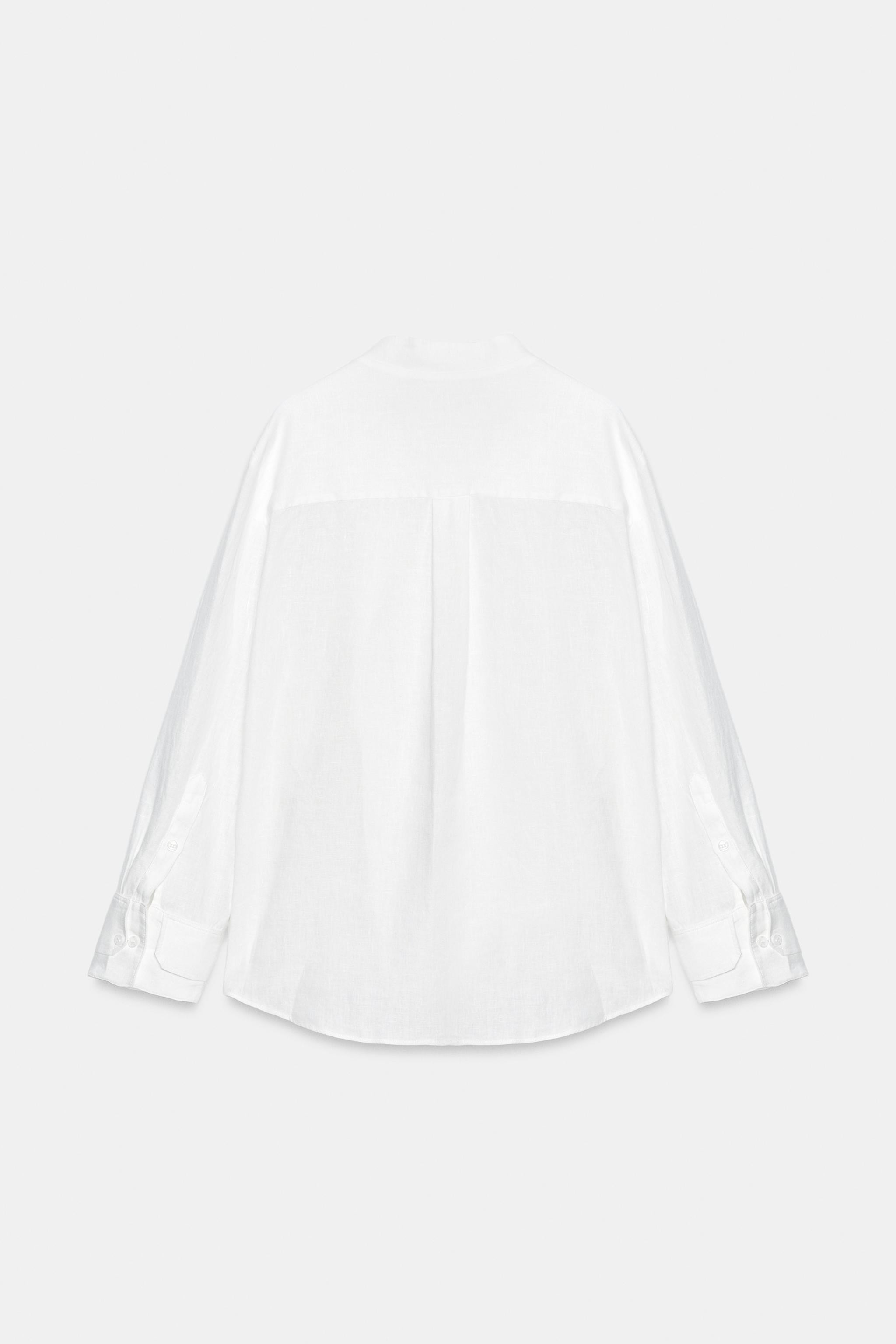 ZW COLLECTION 100% LINEN SHIRT WITH FROG FASTENING | Zara UK
