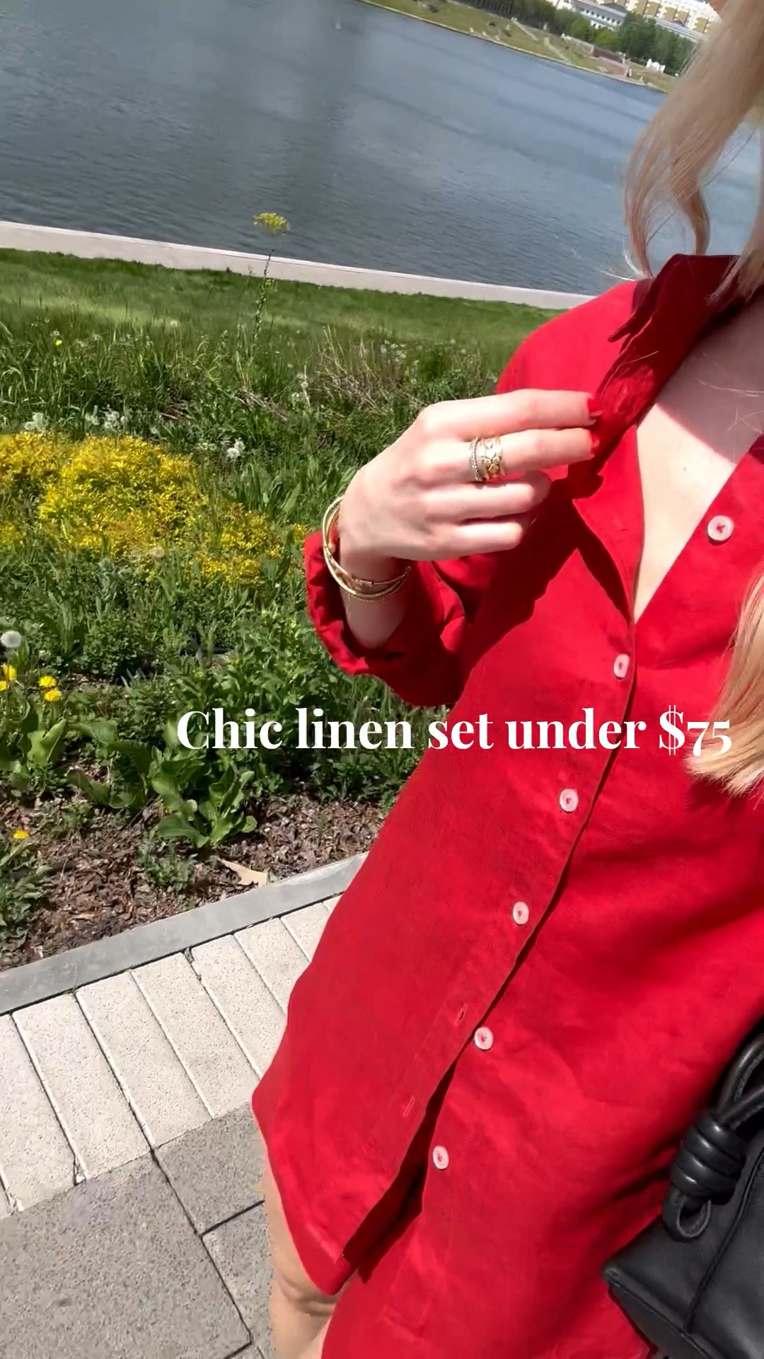 Chic linen set under $75 - wear this on vacation, for running errands, or to a backyard barbecue