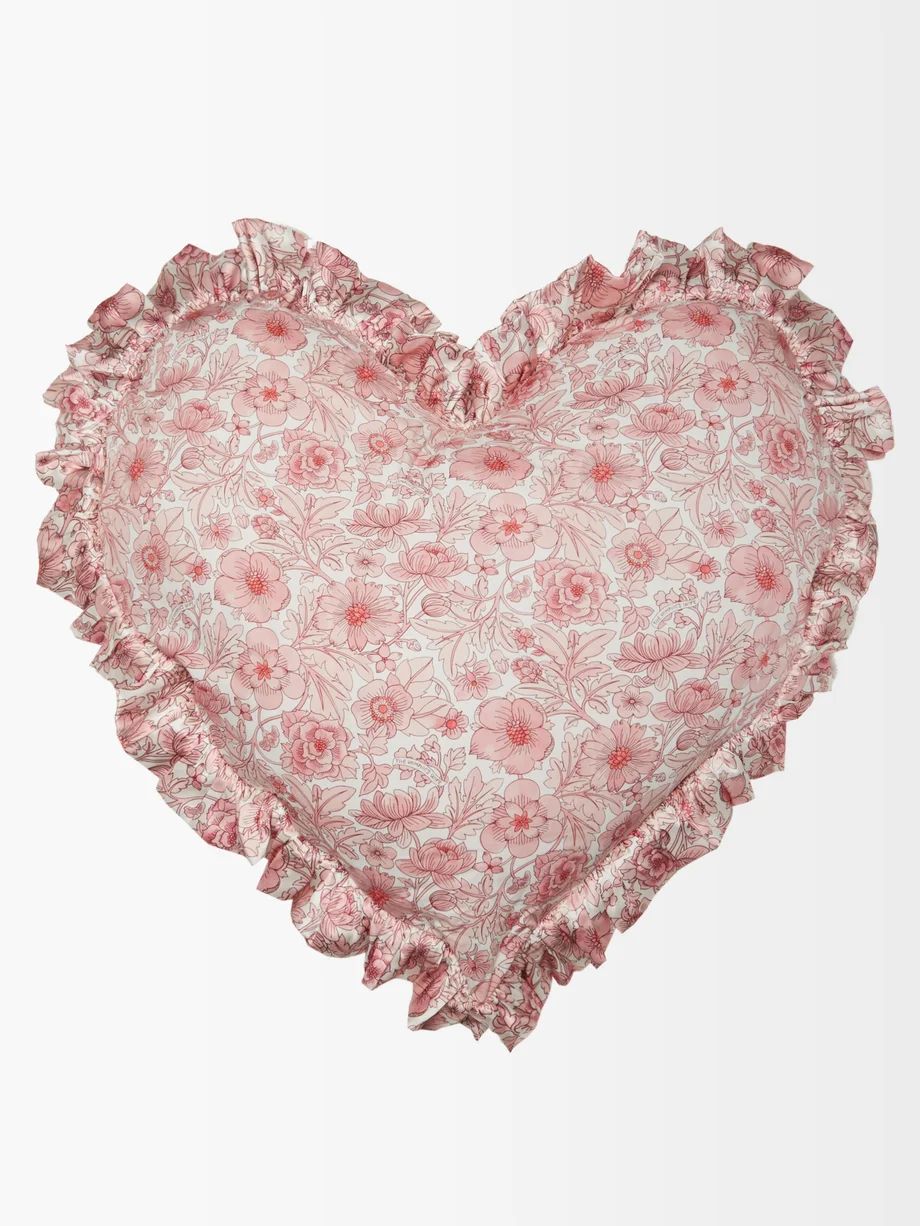 Sacred Heart floral-print silk cushion | Matches (US)