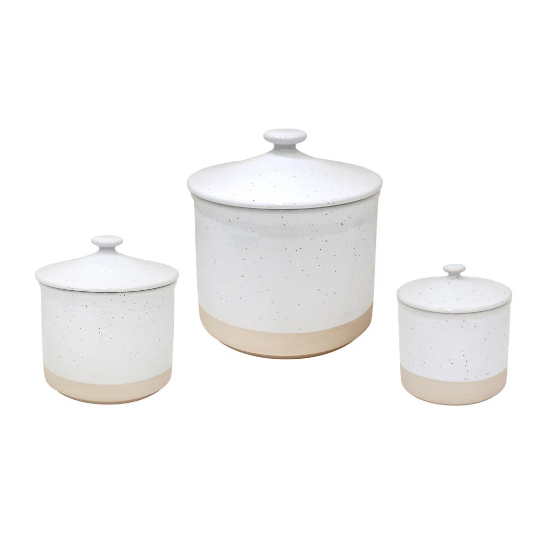 Fattoria Stoneware Canister - Set of 3 | Wayfair North America