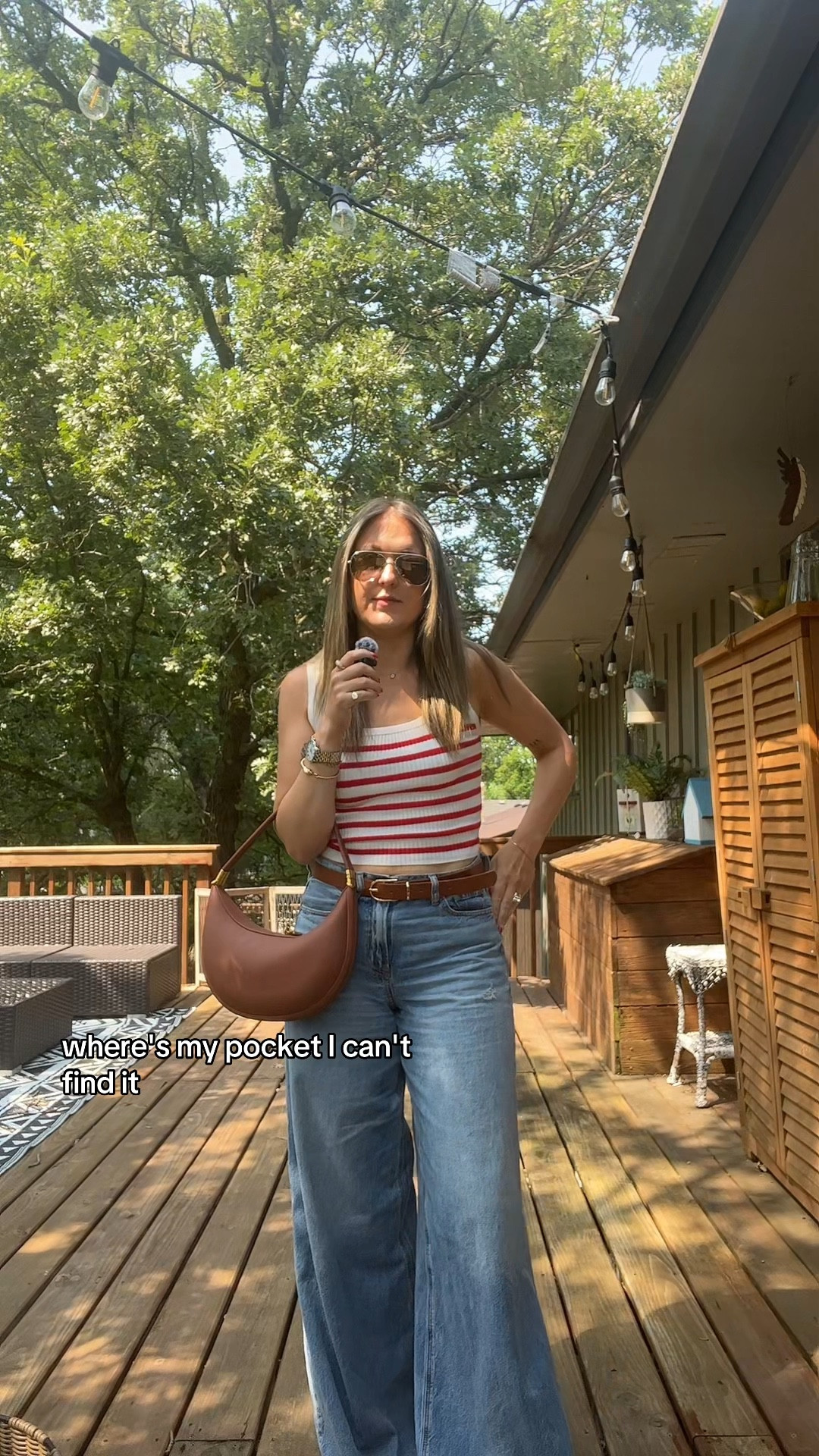 Another outfit on the deck! What should we call this series? #personalshopper #stylecoach #minnedrop #fashionover30 #widelegjeans #summeroutfit 

#LTKFindsUnder100 #LTKStyleTip