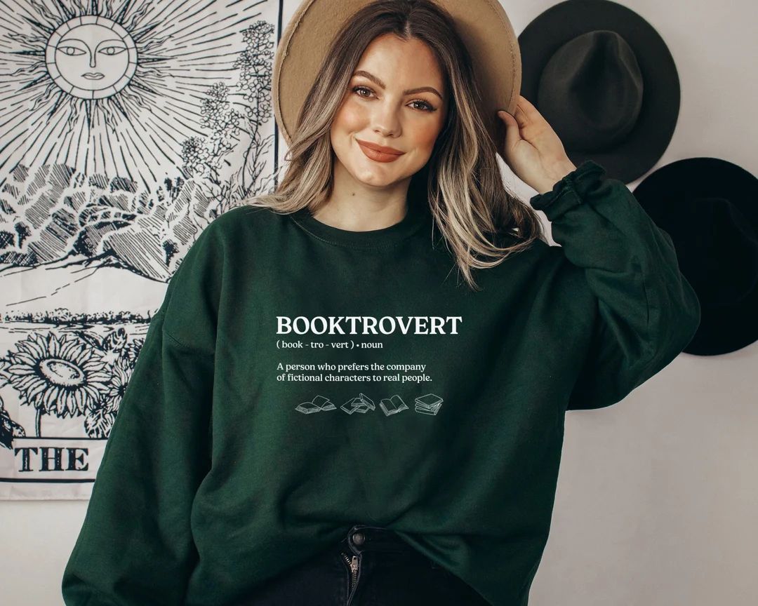 Booktrovert Sweatshirt Sweater Unisex Book Sweatshirt Reading Sweatshirt Bookish Sweatshirt Libra... | Etsy (US)