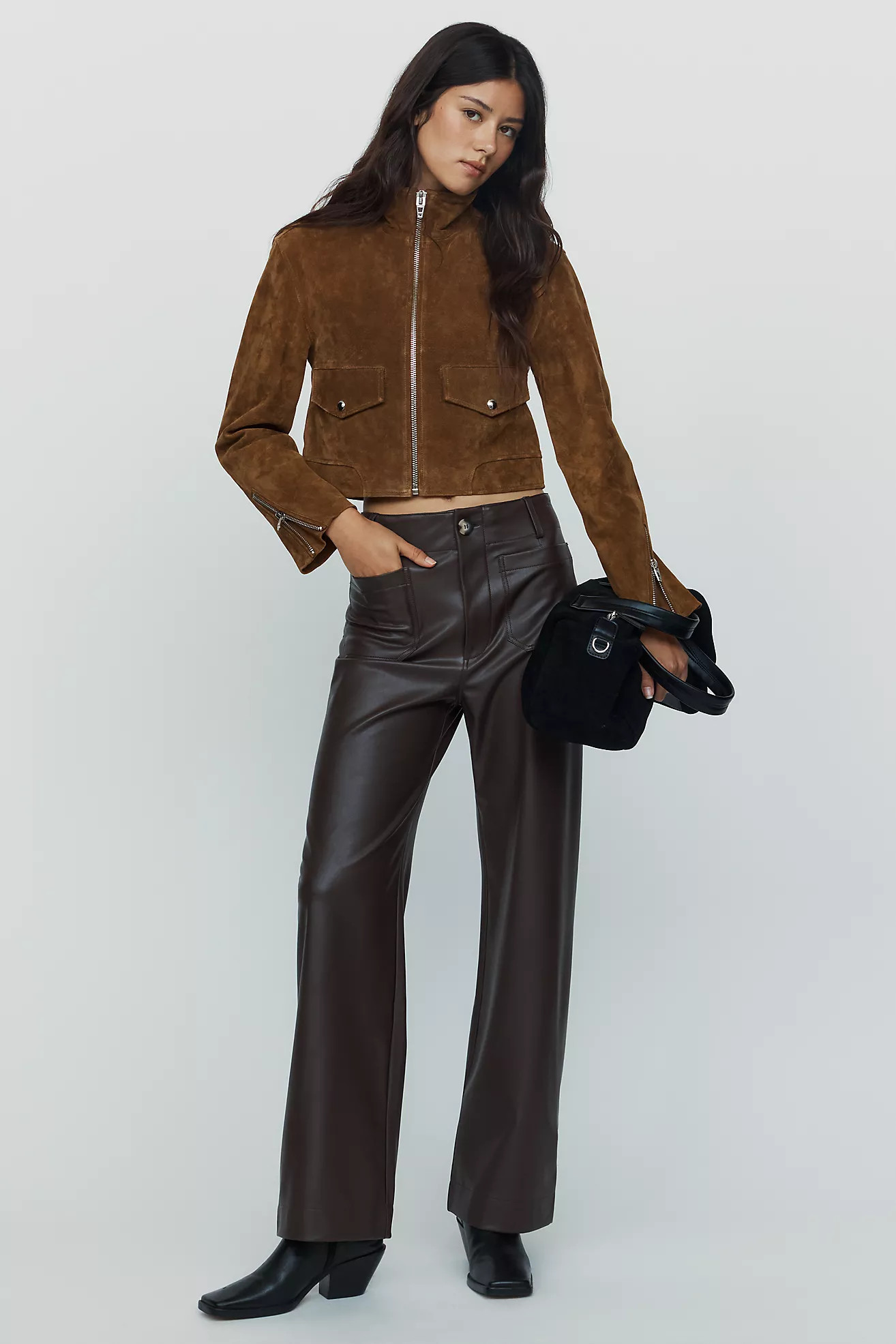 Maeve Colette Faux-Leather Full-Length Pants | Anthropologie (US)