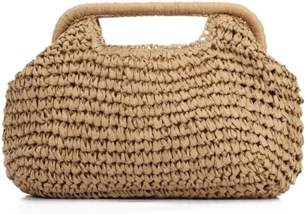 Women Straw Clutch Purse and Handbags Summer Beach Dumpling Bag Boho Clutch Woven Wicker Purse | Amazon (US)