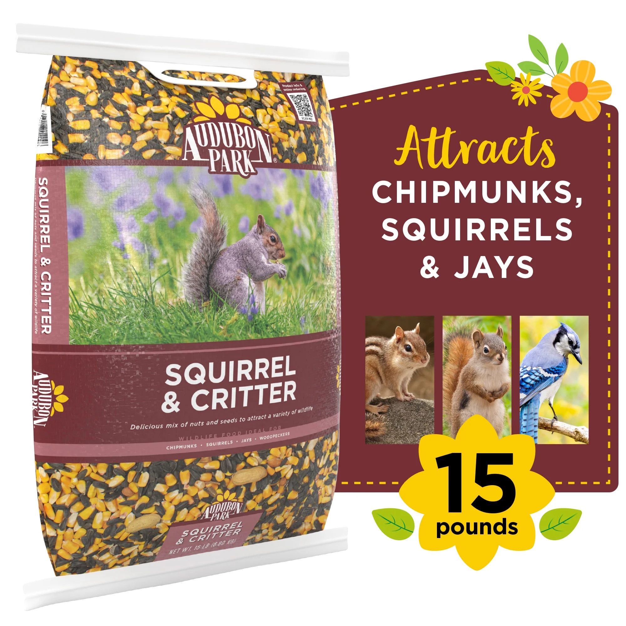 Audubon Park Squirrel & Critter Food, Dry, 1 Count per Pack, 15 lbs. - Walmart.com | Walmart (US)