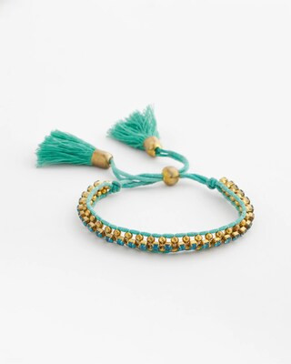 Women's Adjustable Thread Wrapped Bracelet in Blue | Chico's | Chico's