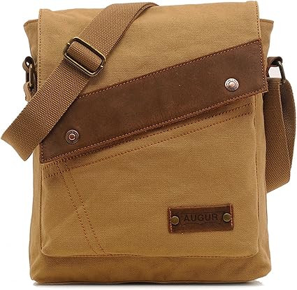 Aibag Messenger Bag, Vintage Small Canvas Shoulder Crossbody Purse (Khaki) | Amazon (US)