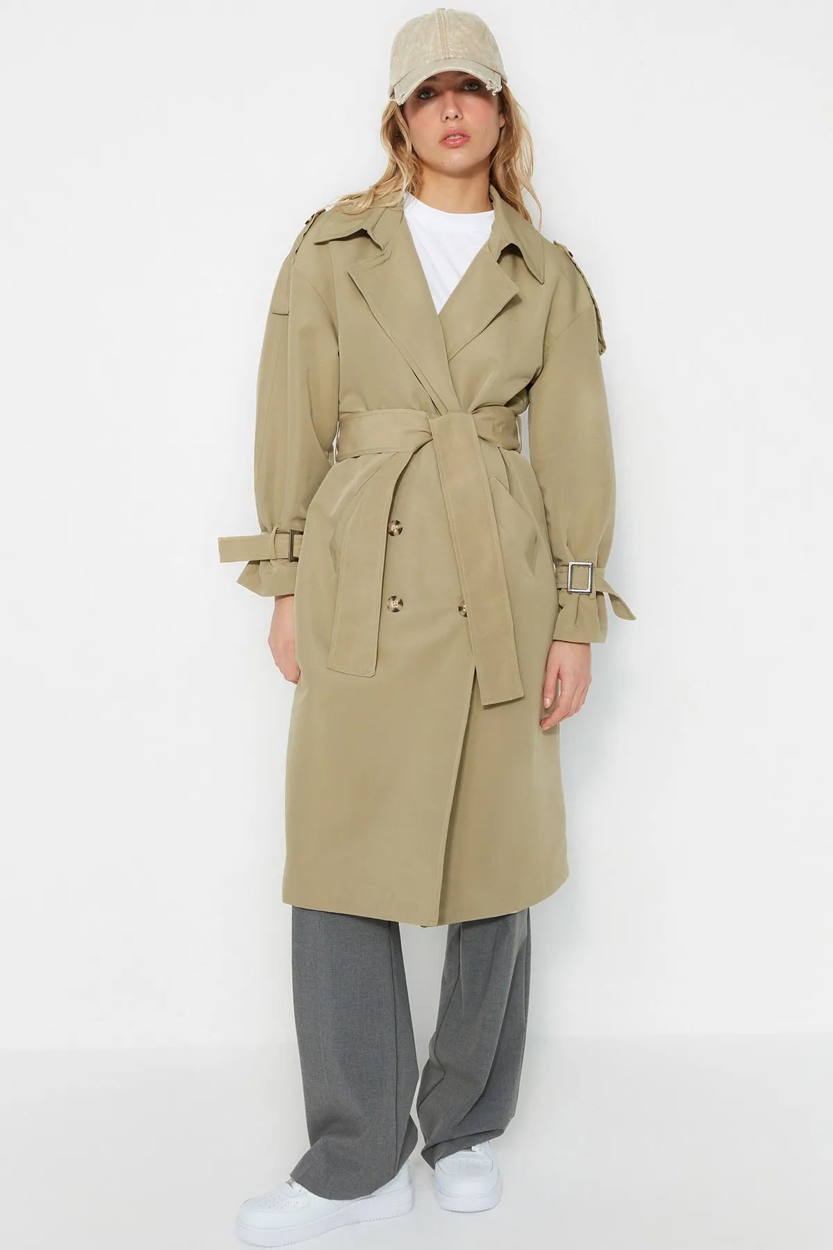 Trenchcoat - Dunkelblau - Zweireihig | Trendyol DE