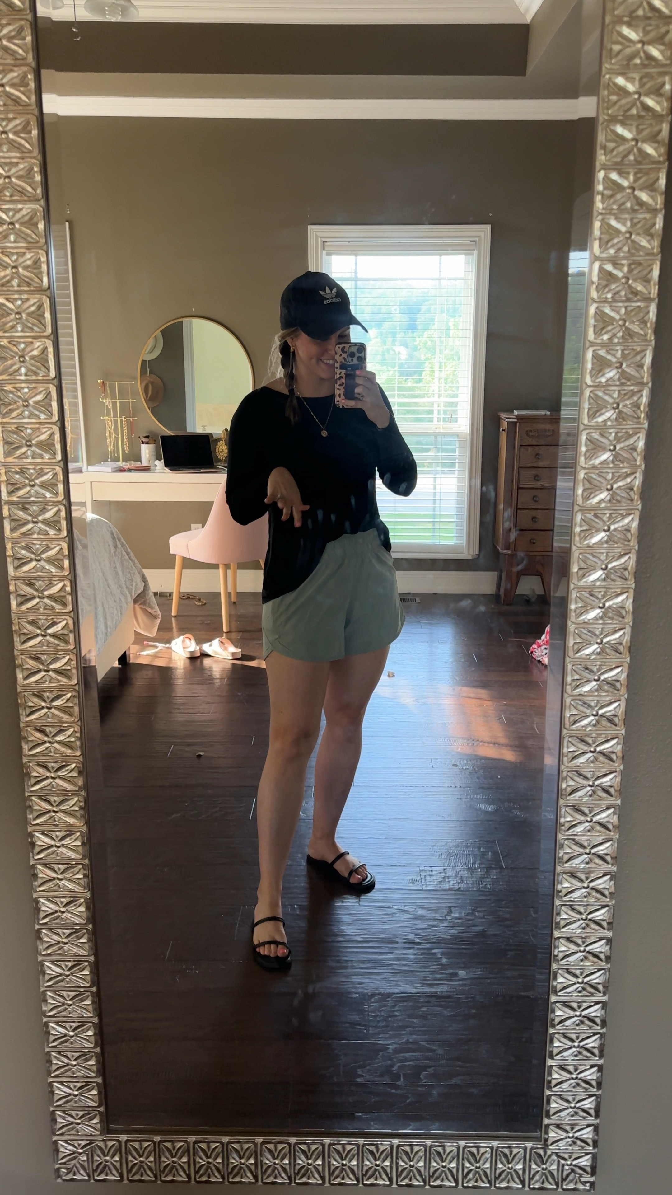 Walmart fashion find: athletic shorts perfect for summer! They are high waisted shorts with biker lining underneath. Such a pretty sage green color but come in 5+ colors. Wearing my amazon top in black. Love the back of it!! Size M in both. 


Workout clothes. Running short. High rise shorts. Summer outfit. Free people dupe shorts. Travel outfit. Adidas hat. Workout top . 

#LTKSeasonal #LTKFind #LTKtravel