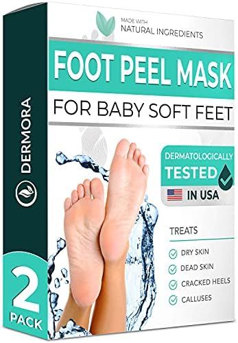 Foot Peel Mask - 2 Pack - for Cracked Heels, Dead Skin & Calluses - Make Your Feet Baby Soft & Ge... | Amazon (US)