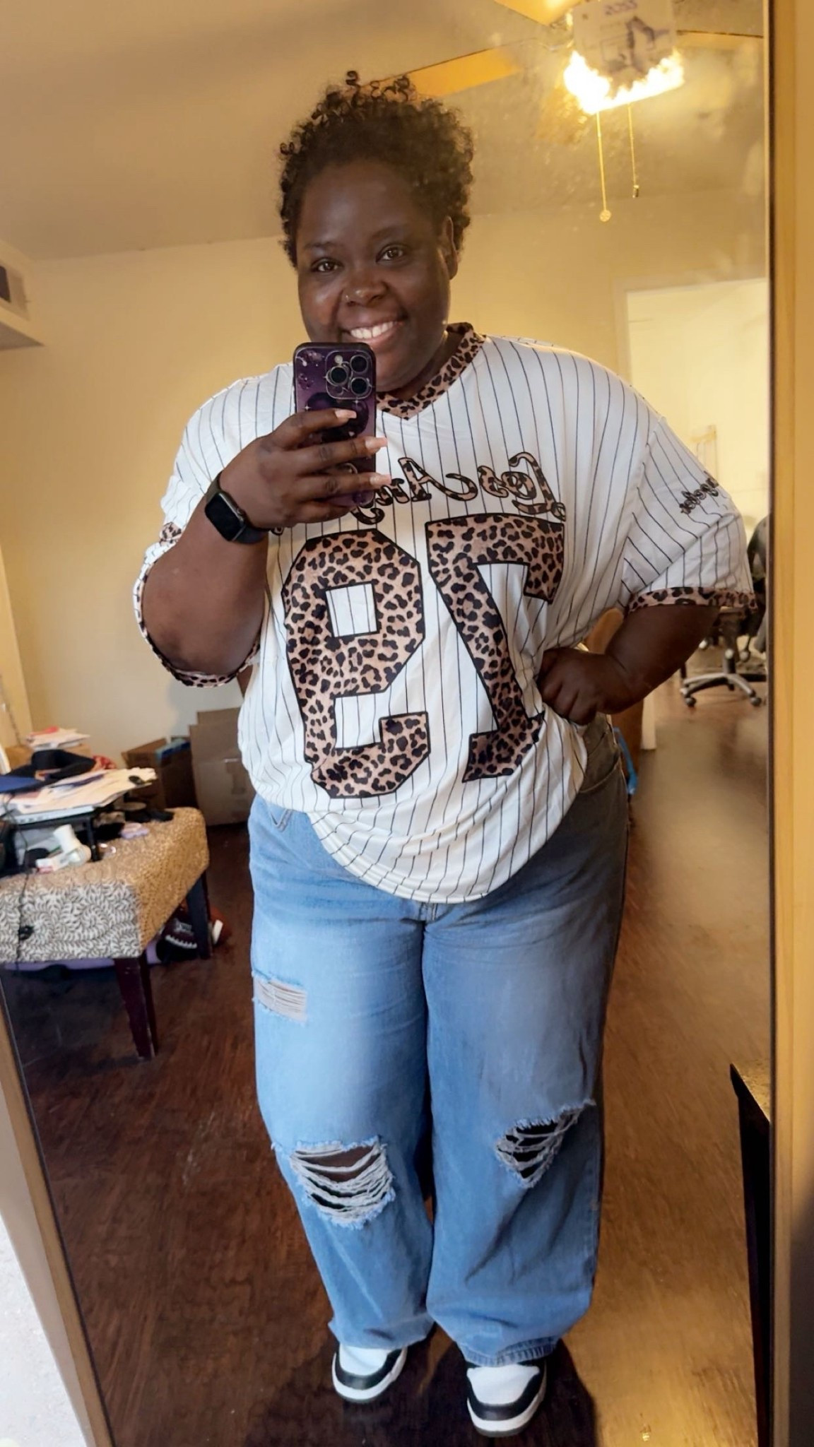 Outfit of the day! I’m wearing a 3xl in the oversized jersey but definitely could have sized down to a 2xl. The material is stretchy and not like a regular jersey.

#LTKPlusSize #LTKootd #LTKFindsUnder100