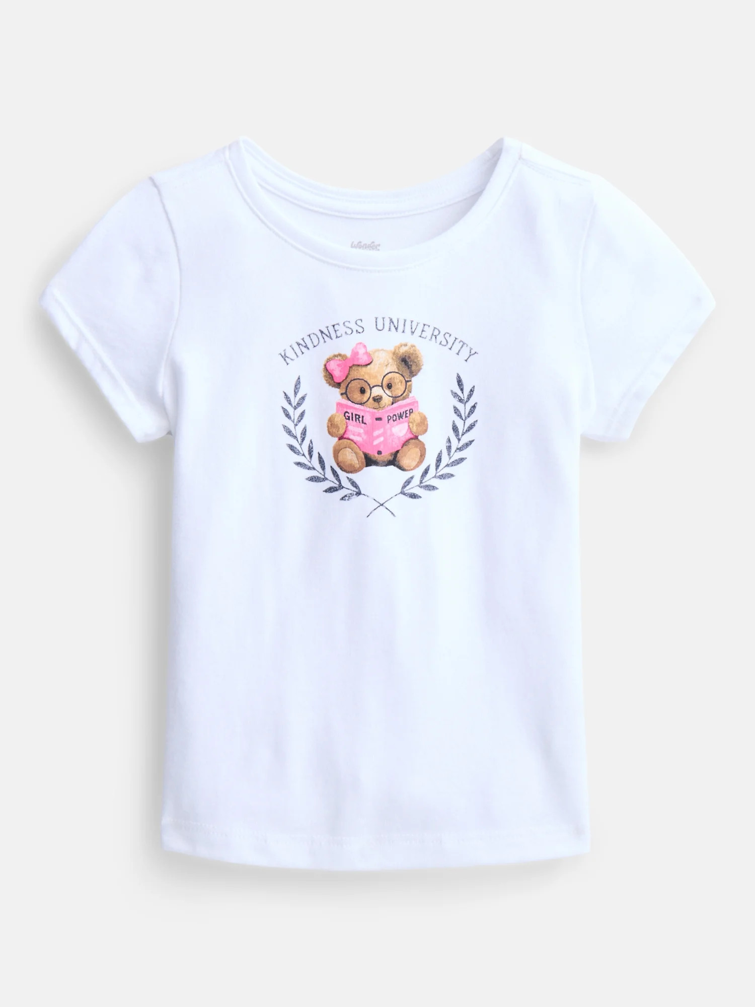 Wonder Nation Toddler Girls Solid Tee with Short Sleeves, Sizes 18M-5T | Walmart (US)