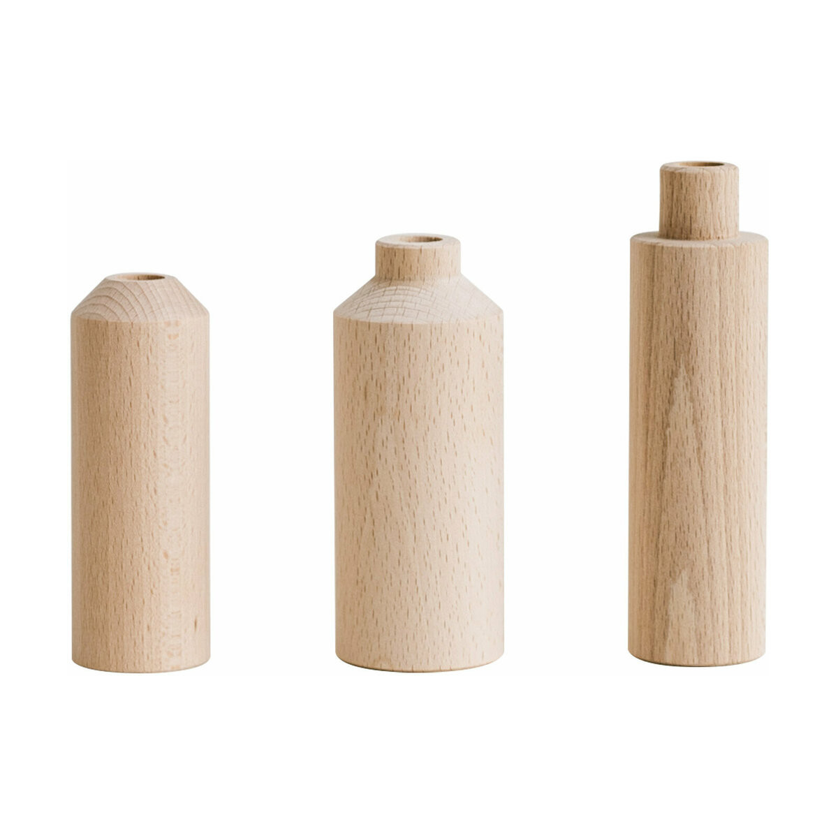 Lot de 3 petits soliflores en bois de hêtre - an°so | The Cool Republic - Reward Style