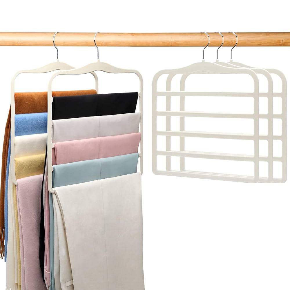 Magic Pants Velvet Hangers for Organization and Storage - Space Saving, 5 Pack Dorm Room Essentia... | Amazon (US)