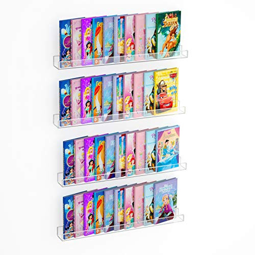 NIUBEE 36" Premium Acrylic Floating Nursery Kids Bookshelf Wall Ledge Shelf, Clear Invisible Spic... | Amazon (US)