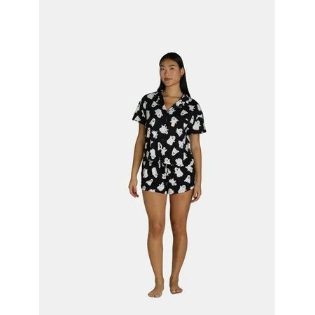 Halloween Women’s Ghost Print Shorty Pajama Set 2-Piece Sizes XS-3X | Walmart (US)