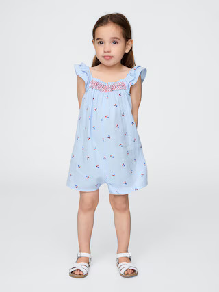 Baby & Toddler Crinkle Gauze Flutter-Sleeve Romper | Gap (US)