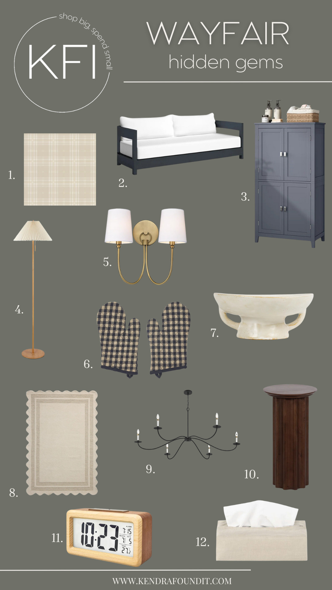 Hidden Gems: The Best Affordable Wayfair Home Finds ✨🏡

I’ve rounded up some of my favorite Wayfair home finds that are perfect for achieving a high-end look on a budget. These pieces are a mix of modern organic decor, cozy neutral accents, and timeless furniture—all at affordable prices. Whether you’re looking for chic, modern patio furniture, classic wall sconces, a woven scalloped rug, stylish storage solutions, or elegant lighting, these picks will instantly elevate your space without overspending.
I personally own and love many of these pieces in my home (the gingham oven mitts, linen tissue box cover, and aesthetic alarm clock), and they’ve made a huge difference in creating a space that feels intentional, cozy, and put-together. If you’re searching for affordable home upgrades, neutral home decor, or modern farmhouse finds, you’re going to love these.

#wayfairpartner #wayfair @wayfair  

 #LTKHome #LTKSaleAlert #LTKFindsUnder100