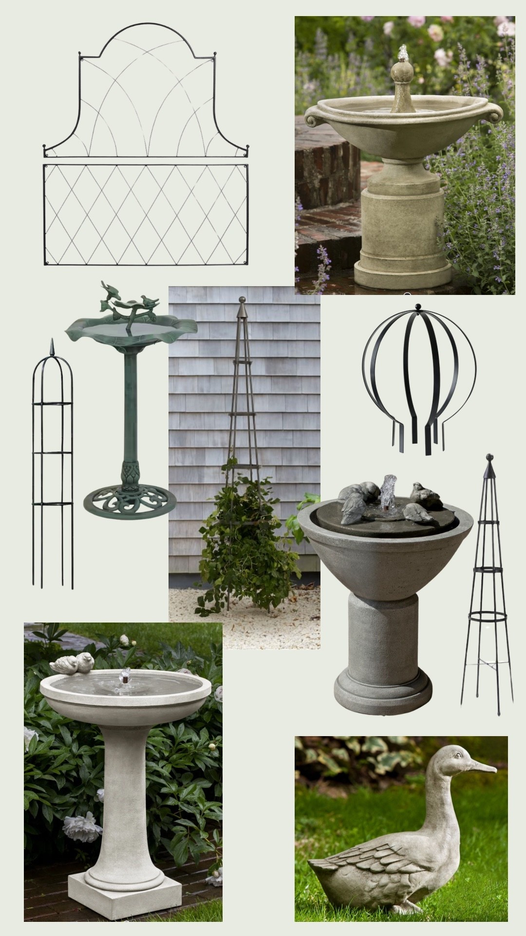 Garden accessories. Fountains, statues, trellises and obelisks to add character and interest to your garden!

#LTKHome