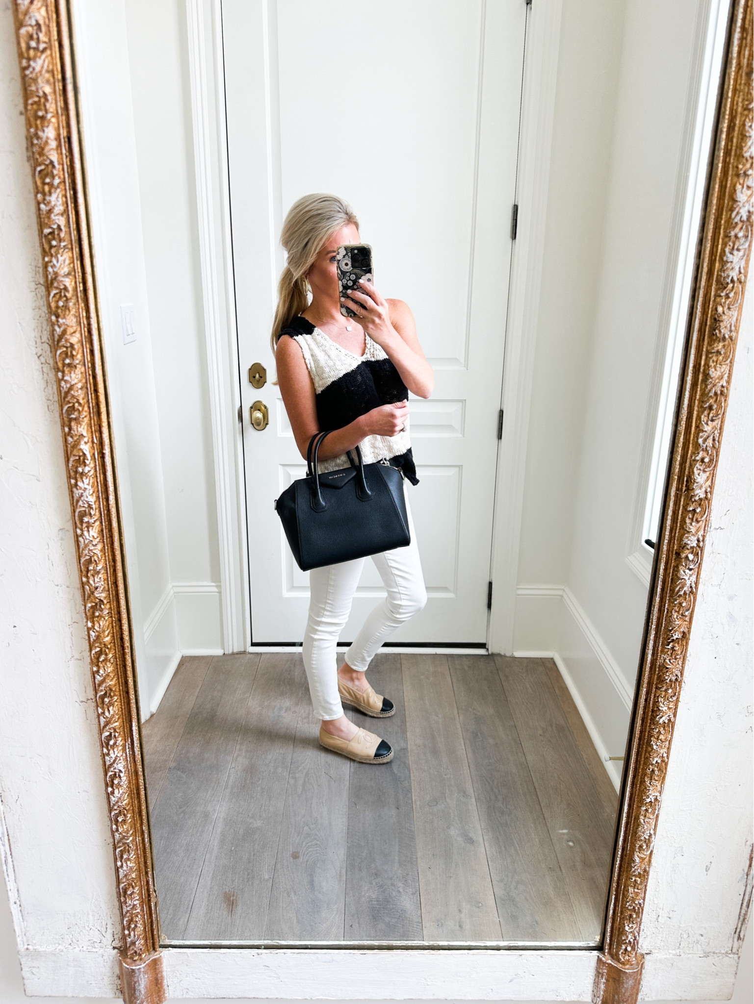 Friday OOTD! 🩷

Love this everyday causal + elevated outfit! I bought this striped blouse at a boutique. Currently sold out, but linking other similar options! 🥰

These cream denim pants are perfect for spring. They match with so many blouses! 

spring outfit, summer outfit, striped tee, striped blouse, chanel flats, givenchy purse, everyday work bag, mom outfit inspo ✨

#LTKworkwear #LTKitbag #LTKstyletip