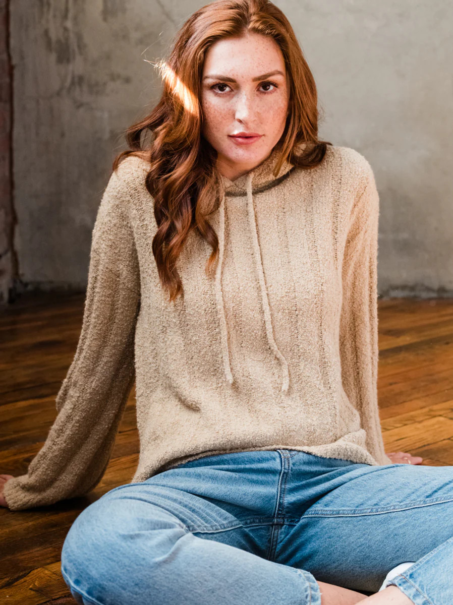 Harlow Boucle Sweater Hoodie | ABLE Clothing
