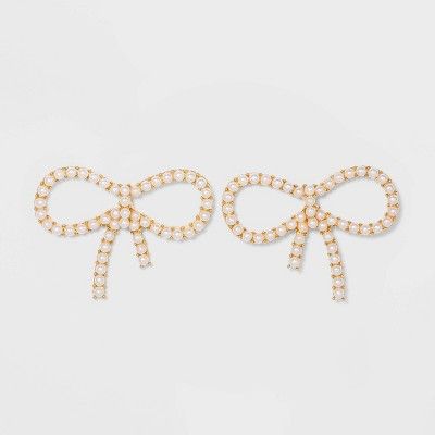 SUGARFIX by BaubleBar Pearl Bow Earrings - Pearl/Gold | Target