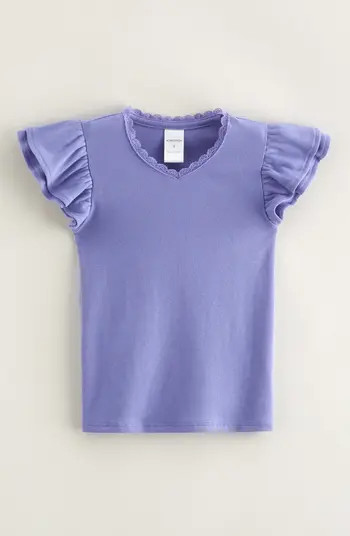 Nordstrom Kids' Rib Flutter Sleeve T-Shirt | Nordstrom | Nordstrom