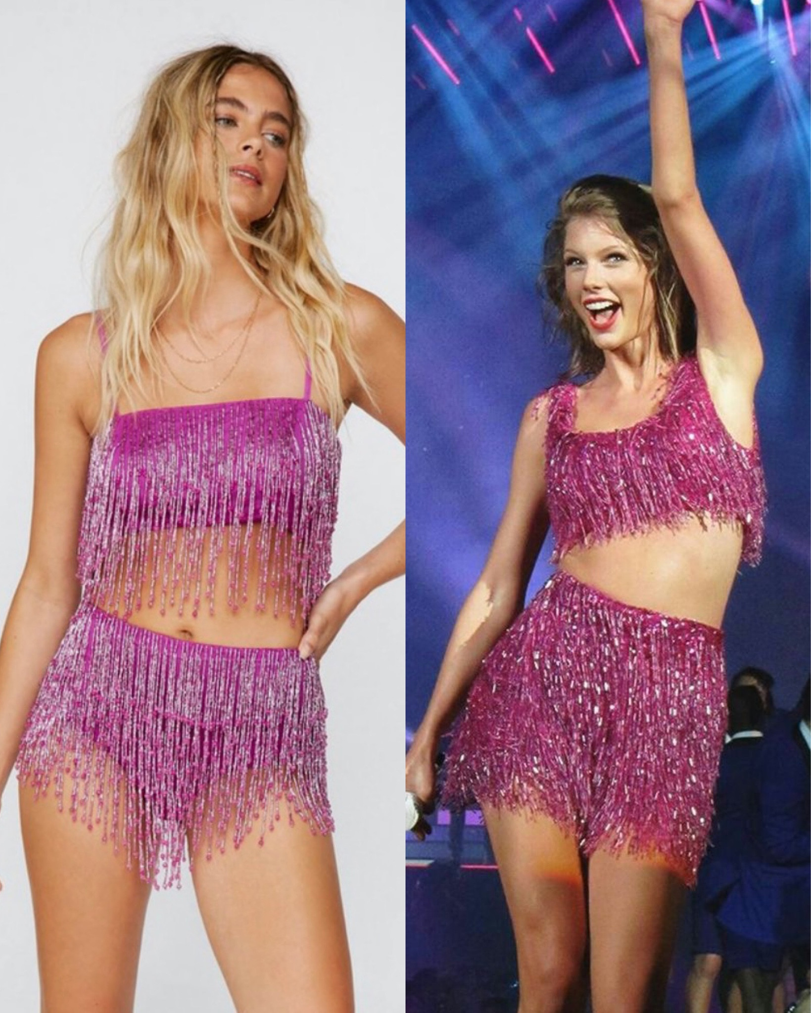 for anyone looking for a similar set like the 1989 tour Shake It Off outfit, I just found this one online!! Would be perfect for a Taylor Swift Halloween costume! 