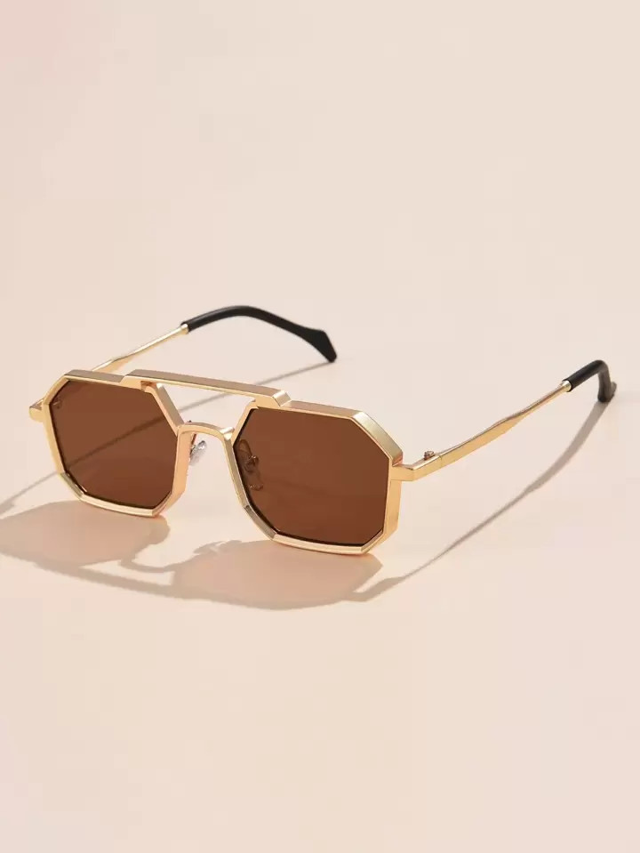 Top Bar Geometric Frame Sunglasses | SHEIN
