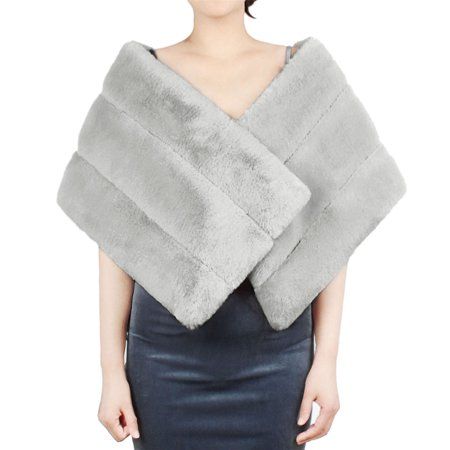 Famure Lady shaWl-Women s Faux Fur ShaWl Furry Cloak Matching Small Jacket | Walmart (US)