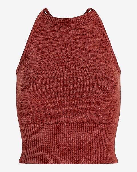 Halter Neck Tie Back Sleeveless Sweater | Express