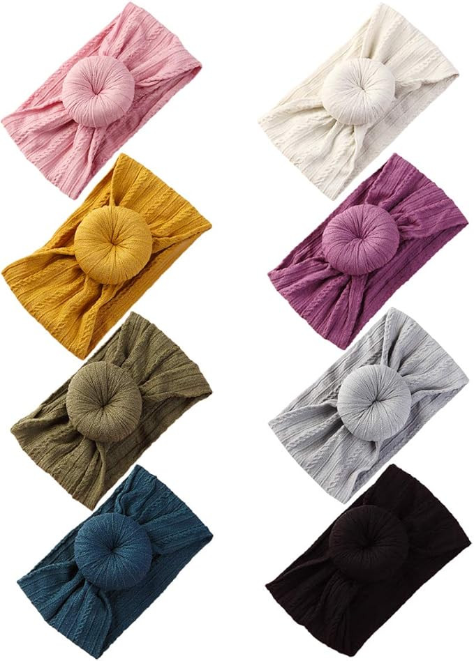Baby Girl Nylon Headbands Newborn Infant Toddler Hairbands Knotted Children Soft Headwrap Hair Ac... | Amazon (US)