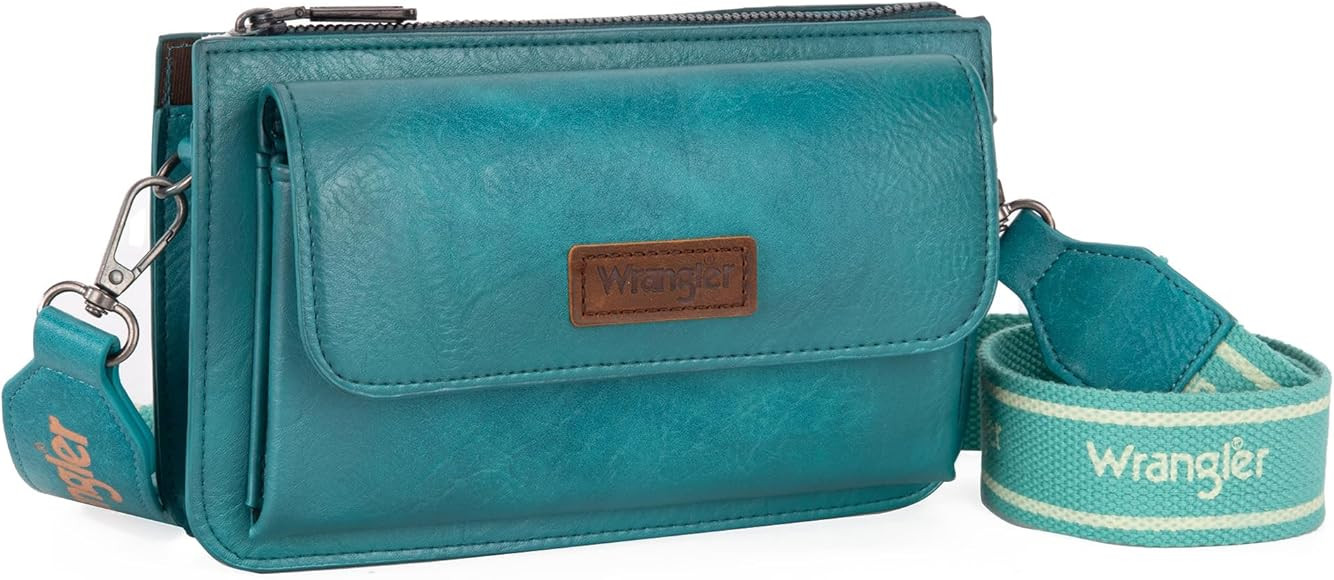 Wrangler Small Crossbody Cell Phone Wallet Purse With Guitar Strap Fashion Shoulder Bag for Women | Amazon (US)