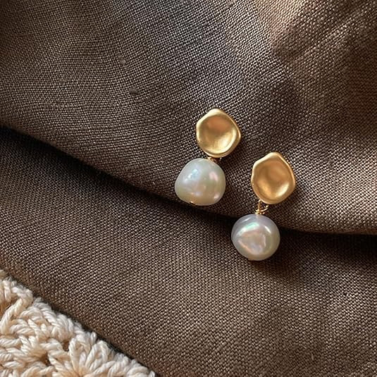 Freshwater Pearl Earrings for Women Baroque,Retro,Trendy Eardrop,Jewelry Gift | Amazon (US)